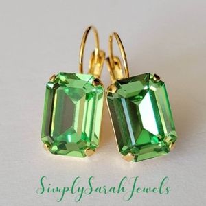 Austrian Crystal Earrings in Gold
